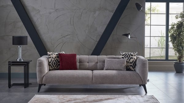 İndiana Üçlü Koltuk - Siyah Renk Ayak