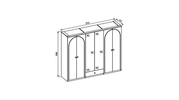 Rozy Bohem 6 Kapaklı Gardırop