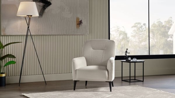 Riga Berjer - Krem - Siyah Renk Ayak