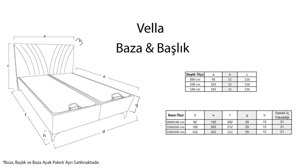 Vella Baza&Başlık&Yatak