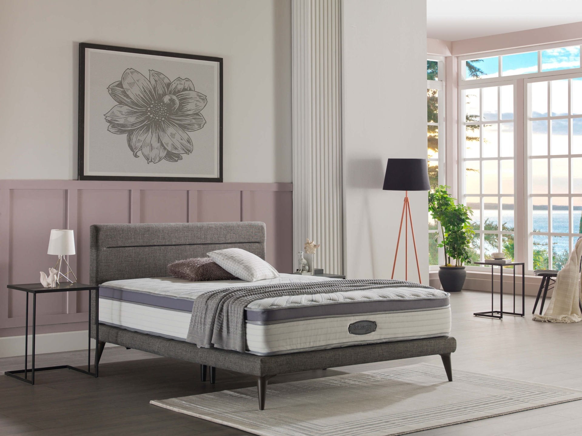 Flexy Baza Başlık Takımı - Gri 90X190