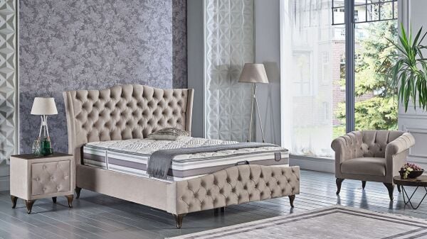 Estonya Baza Ceviz Renk Ayak 150X200 - Vizon