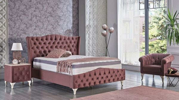 Estonya Baza Beyaz Renk Ayak 150X200 - Mürdüm