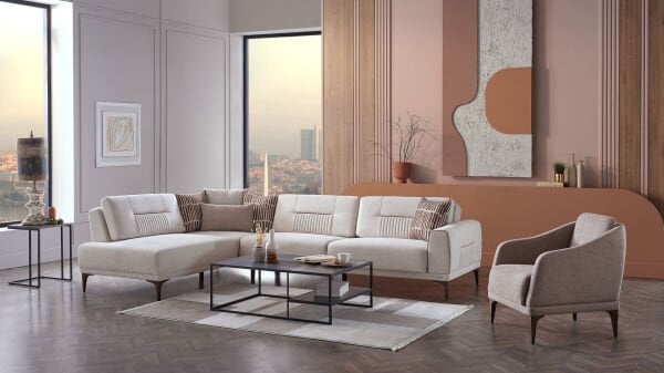 Seul Köşe Koltuk - Krem