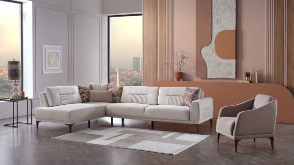 Seul Köşe Koltuk - Krem