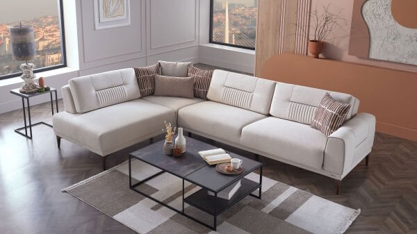 Seul Köşe Koltuk - Krem