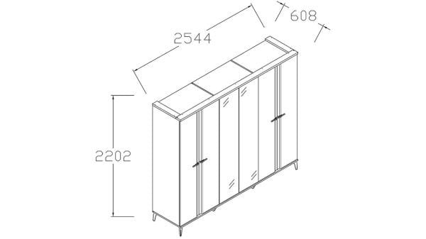 Palermo 6 Kapaklı Gardırop
