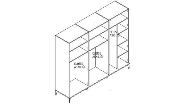 Palermo 6 Kapaklı Gardırop