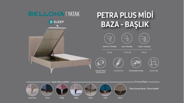 Petra Plus Midi Baza - Vizon 90X190