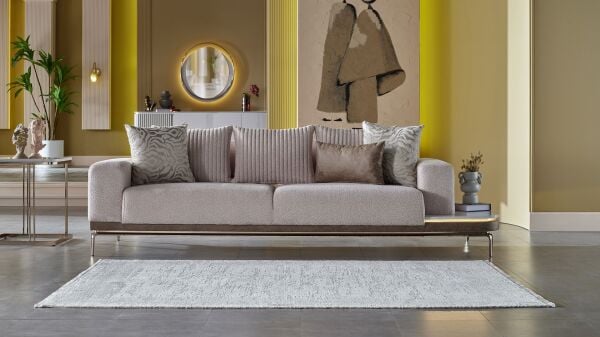 Estella Üçlü Sol Koltuk - Krem