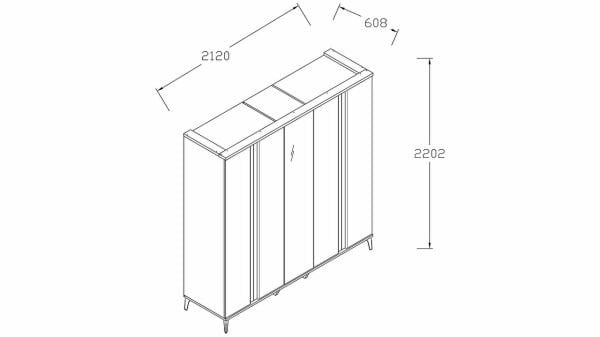 Palermo 5 Kapaklı Gardırop