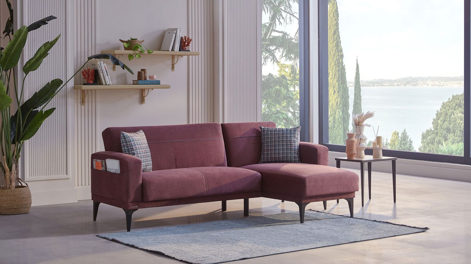 Rolden Köşe Sol Koltuk - Gül Kurusu Gül Kurusu