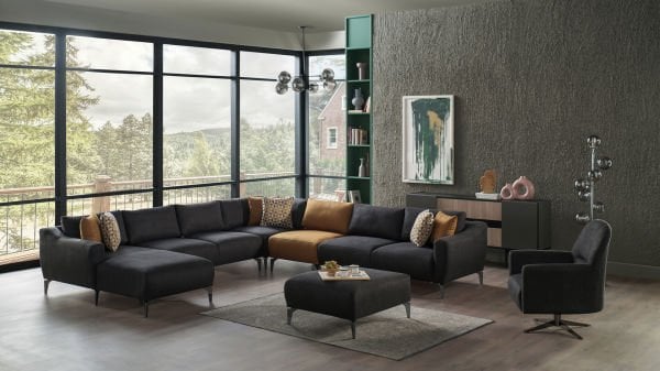 Sanvela Köşe Takımı Modüler - Antrasit - Füme Renk Ayak