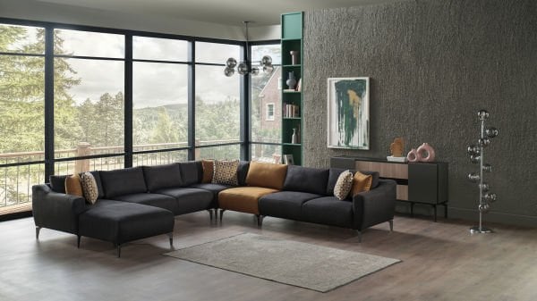 Sanvela Köşe Takımı Modüler - Antrasit - Füme Renk Ayak