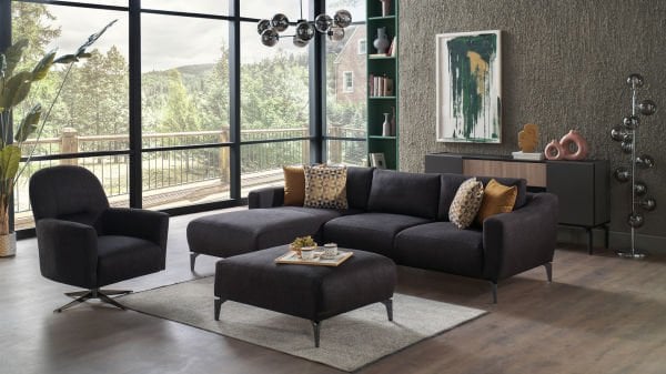 Sanvela Köşe Takımı Modüler - Antrasit - Füme Renk Ayak