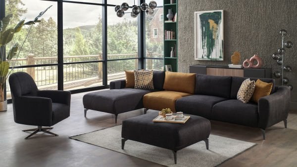 Sanvela Köşe Takımı Modüler - Antrasit - Füme Renk Ayak