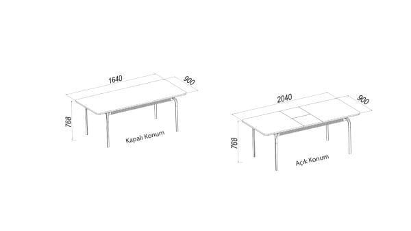 Larissa Açılır Yemek Masası Açılır Masa