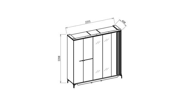 Estella 5 Kapaklı Gardırop