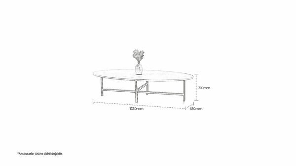 Egos Orta Sehpa - Mermer Gri