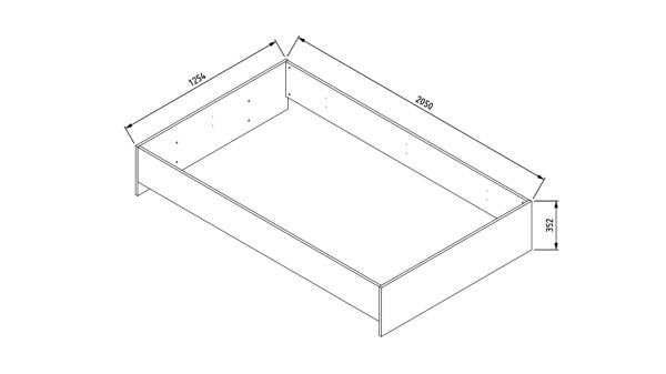 Genç Odası Ortak Karyola Kasası Meşe 120X200