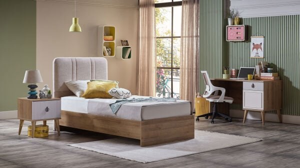 Genç Odası Ortak Karyola Kasası Meşe 120X200