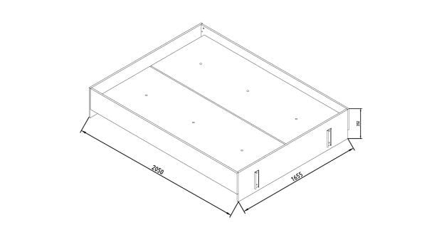 Ortak Karyola Kasası Meşe 160X200