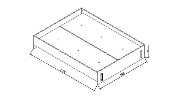 Ortak Karyola Kasası Meşe 180X200