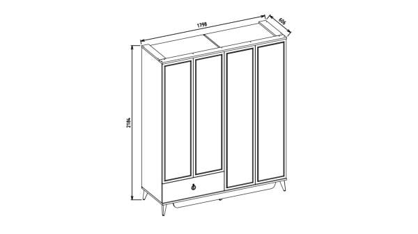 Caldera 4 Kapaklı Gardırop
