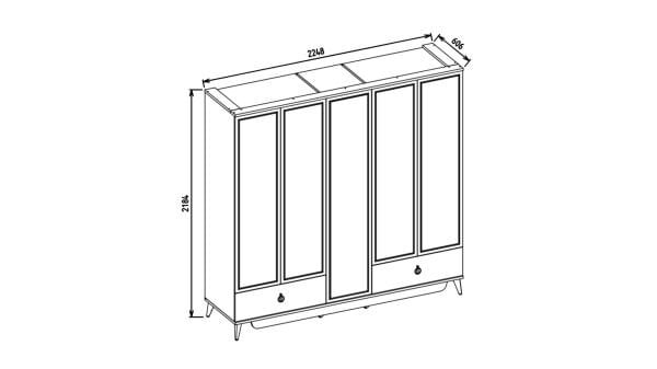 Caldera 5 Kapaklı Gardırop