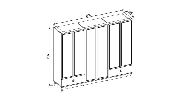 Caldera 6 Kapaklı Gardırop