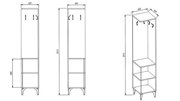 Monaco Portmanto Askılık Ünitesi