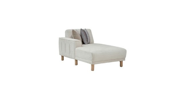 Atlanta Köşe Uzanmalı Sağ - Krem - Meşe Renk Ayak