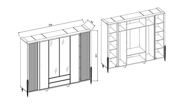 Gravita 6 Kapaklı Gardırop