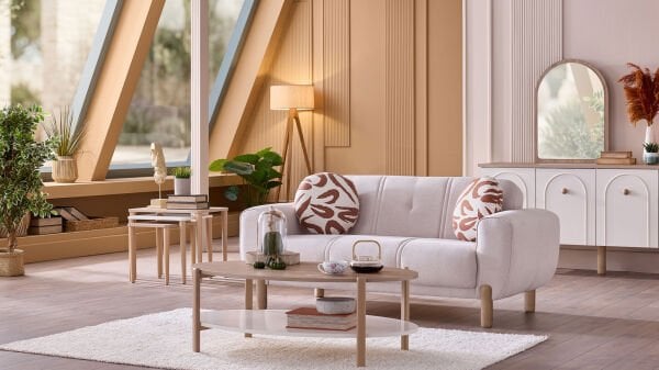 Rozy Bohem İkili Koltuk - Bej