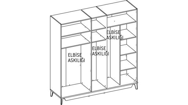 Alvis 5 Kapaklı Gardırop