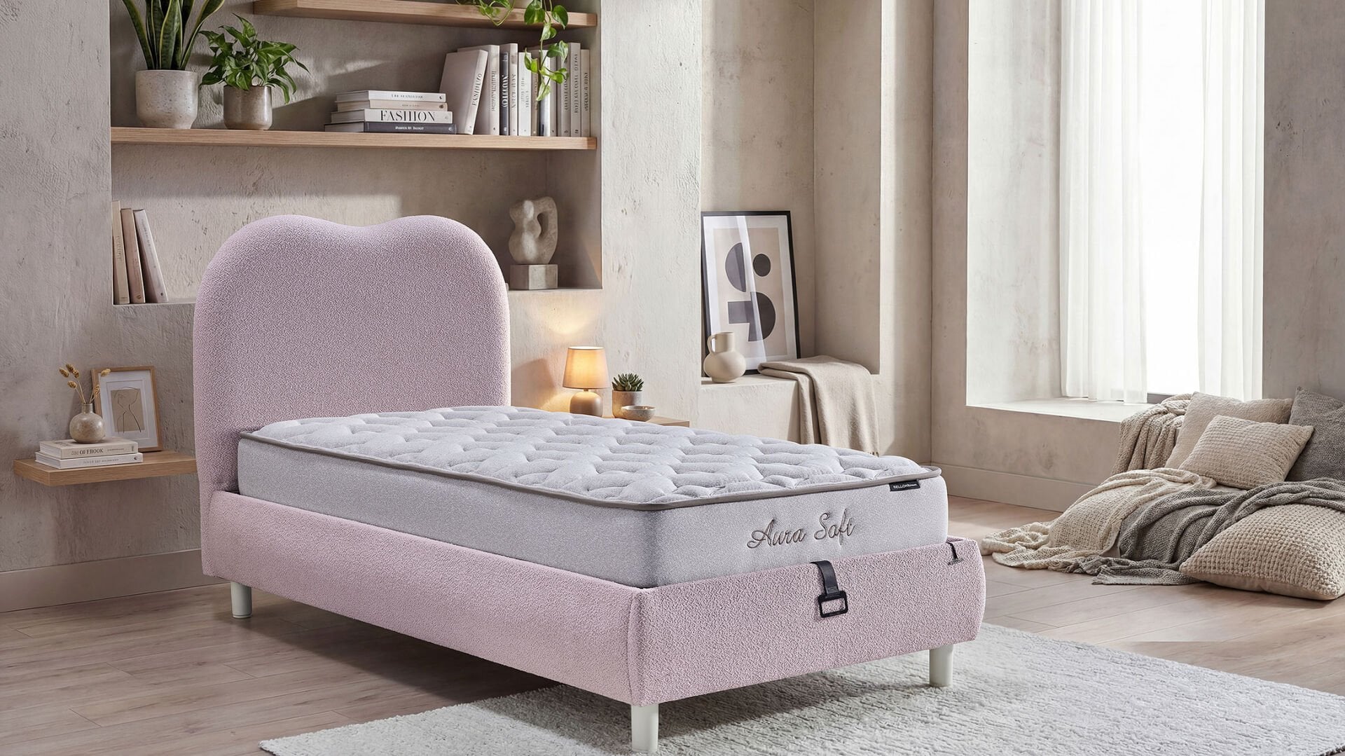 Aura Soft Baza Pembe - 90X190