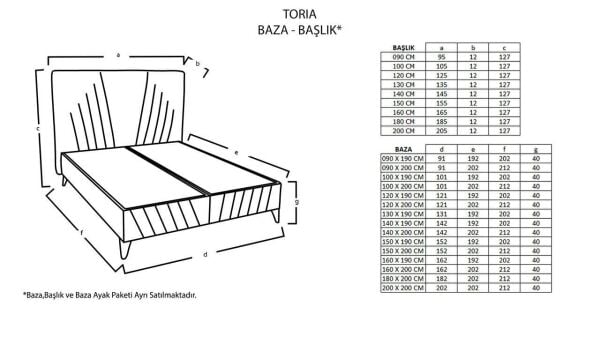 Toria Baza 120X200 - Krem