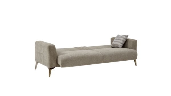 Nadia Üçlü Koltuk - Vizon - Bronz Renk Ayak