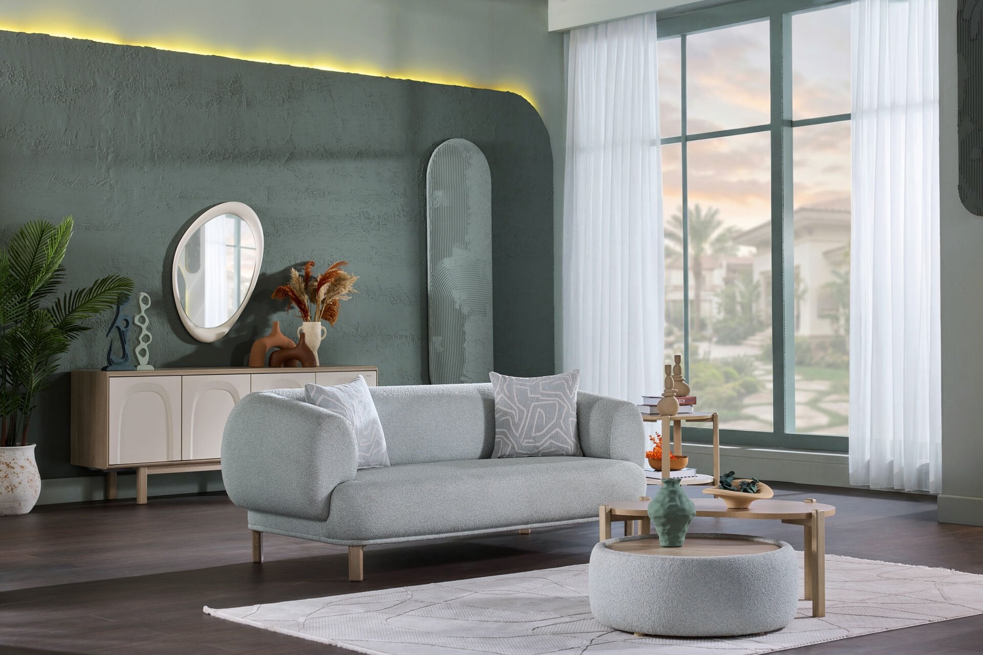 Claris İkili Koltuk - Mint Yeşili