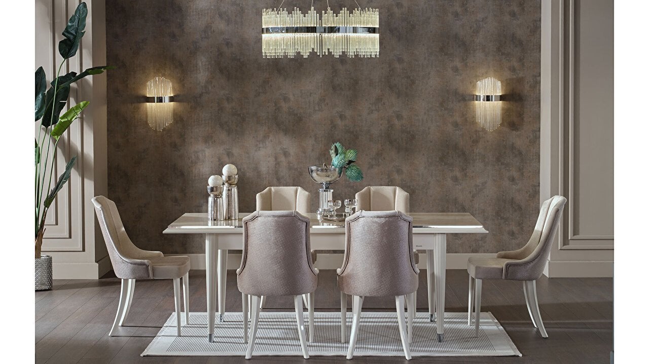 Gravita Açılır Yemek Masası Fildişi