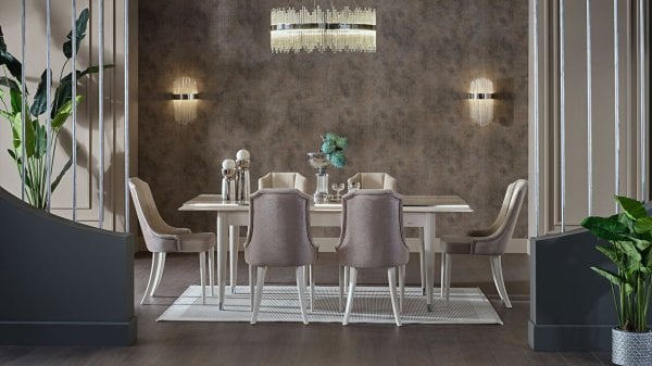 Gravita Açılır Yemek Masası Fildişi