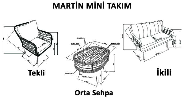 Martin Tekli Koltuk - Gri