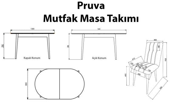 Pruva Açılır Yemek Masası Masa-Açılır