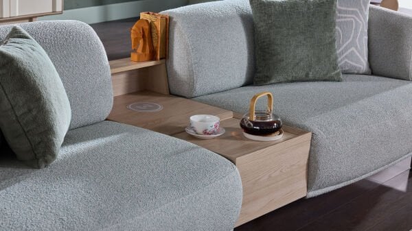 Claris Üçlü Sehpalı Koltuk - Mint Yeşili