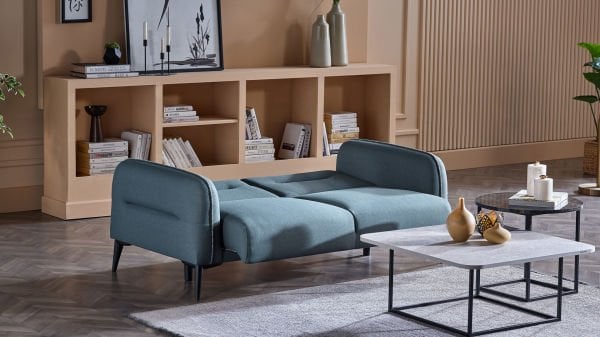 Riga İkili Koltuk - Yeşil - Siyah Renk Ayak