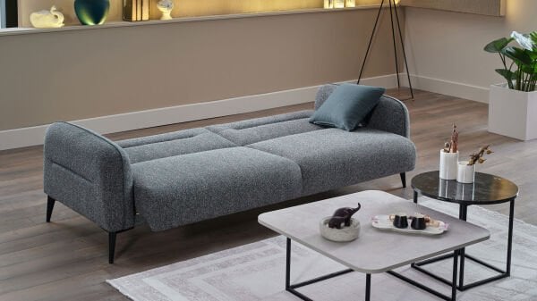 Riga Üçlü Koltuk - Açık Yeşil - Siyah Renk Ayak