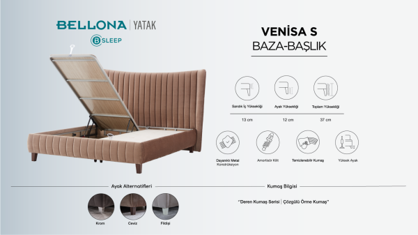 Venisa S Baza 140X190 - Kahve