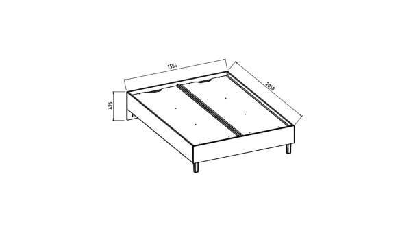 Claris Bazalı Karyola 150X200