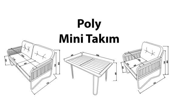 Poly Mini Takım Gri