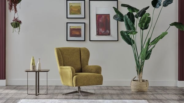 Atlanta Tekli Dönerli Koltuk - Hardal Hardal